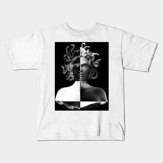 medusa head Kids T-Shirt by Yurii